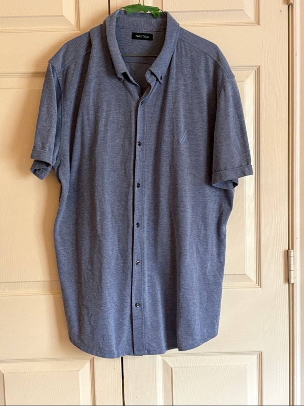 Nautica Men's Short-Sleeve Button-Down Shirt - Blue XXL
